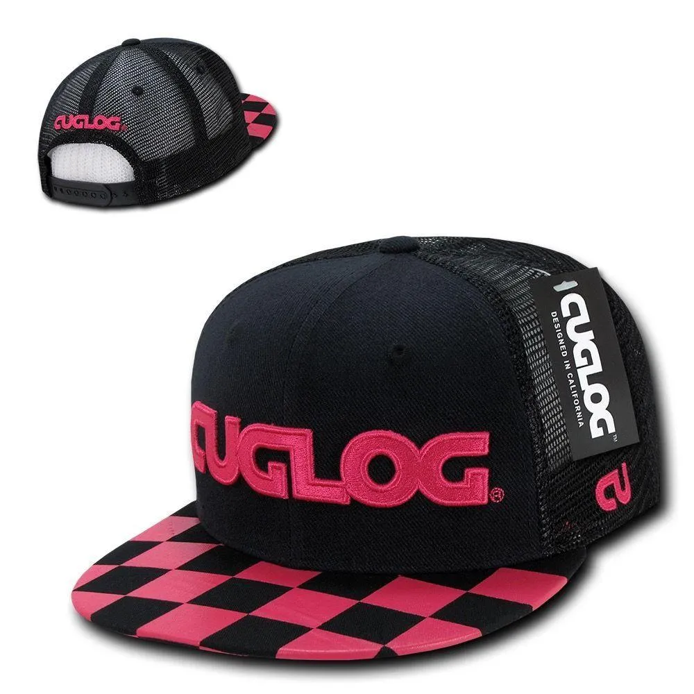 1 Dozen Cuglog Checker 6 Panel Retro Flat Bill Trucker Caps Hats Wholesale Lots