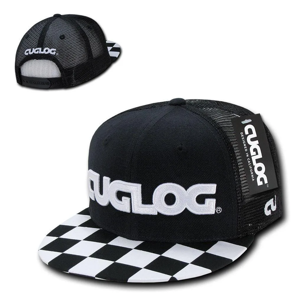 1 Dozen Cuglog Checker 6 Panel Retro Flat Bill Trucker Caps Hats Wholesale Lots