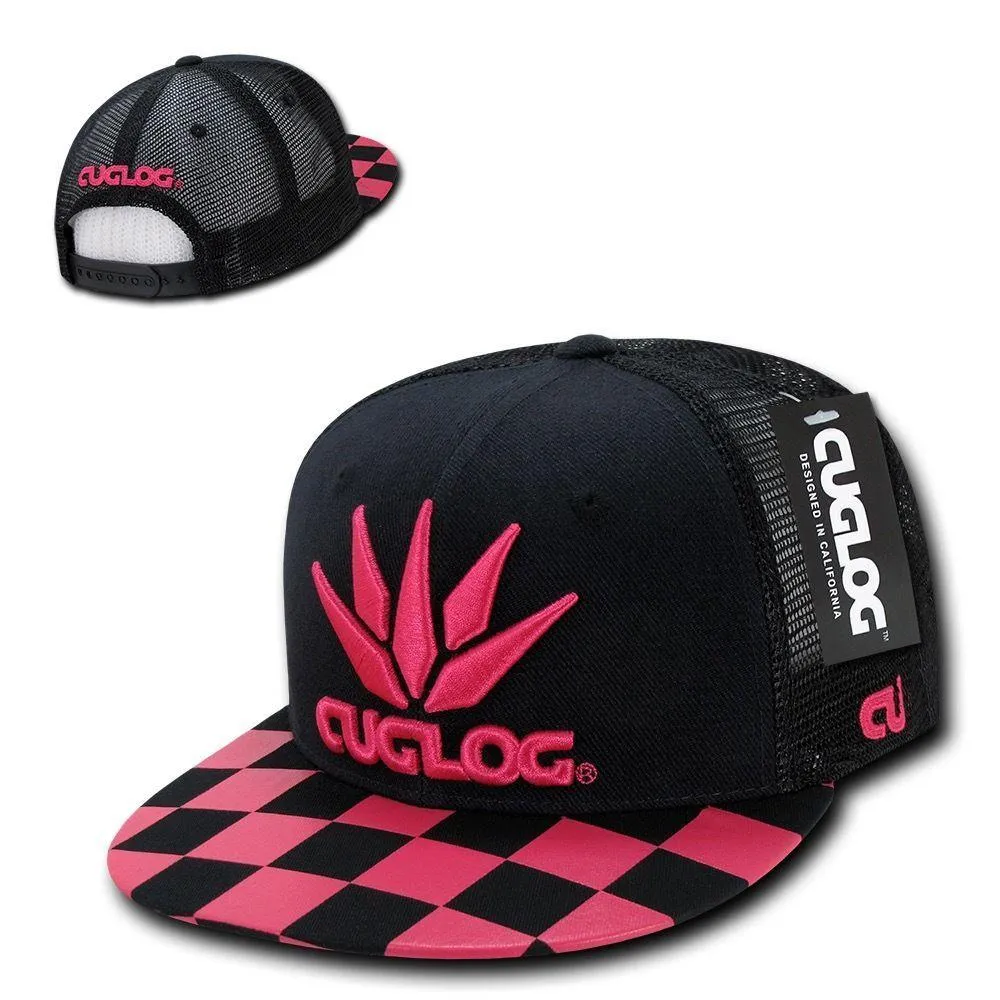 1 Dozen Cuglog Checker 6 Panel Retro Flat Bill Trucker Caps Hats Wholesale Lots