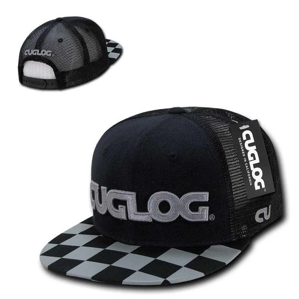 1 Dozen Cuglog Checker 6 Panel Retro Flat Bill Trucker Caps Hats Wholesale Lots