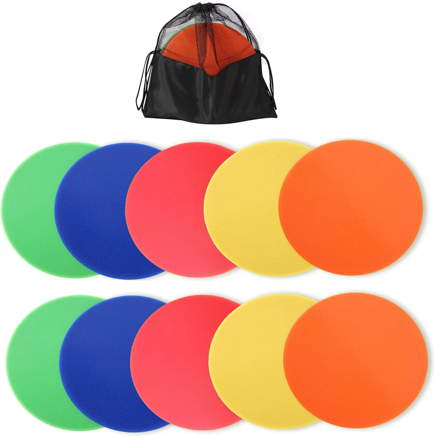 10 Inch Poly Vinyl Spot Markers- Non Slip Rubber Agility Markers Flat Field Cones Floor Dots-for Exercise Drills, Sports, Games, Speed Agility Training -10 Pcs