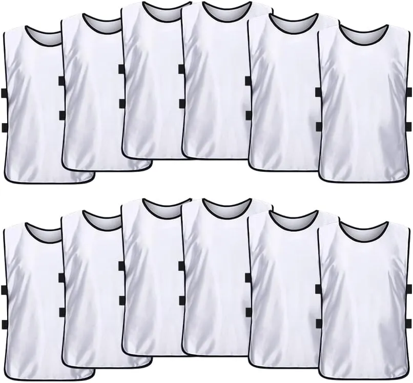 12 Pack Scrimmage Training Vest, Sports Pinnies, Practice Jerseys, Practice Vest for Adult Youth Kids.