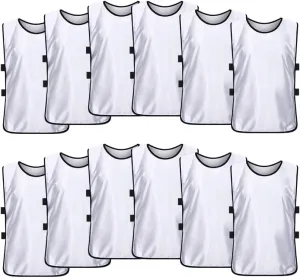 12 Pack Scrimmage Training Vest, Sports Pinnies, Practice Jerseys, Practice Vest for Adult Youth Kids.