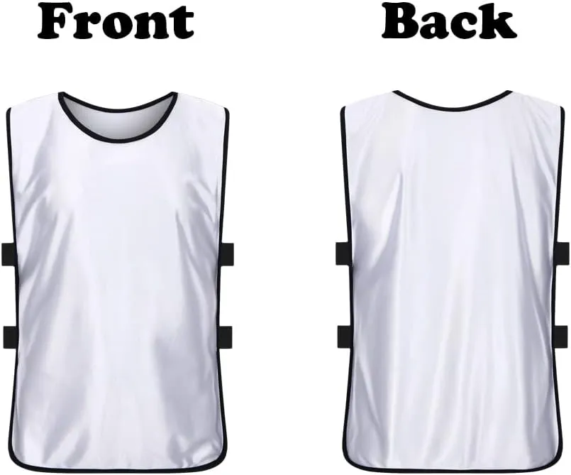 12 Pack Scrimmage Training Vest, Sports Pinnies, Practice Jerseys, Practice Vest for Adult Youth Kids.