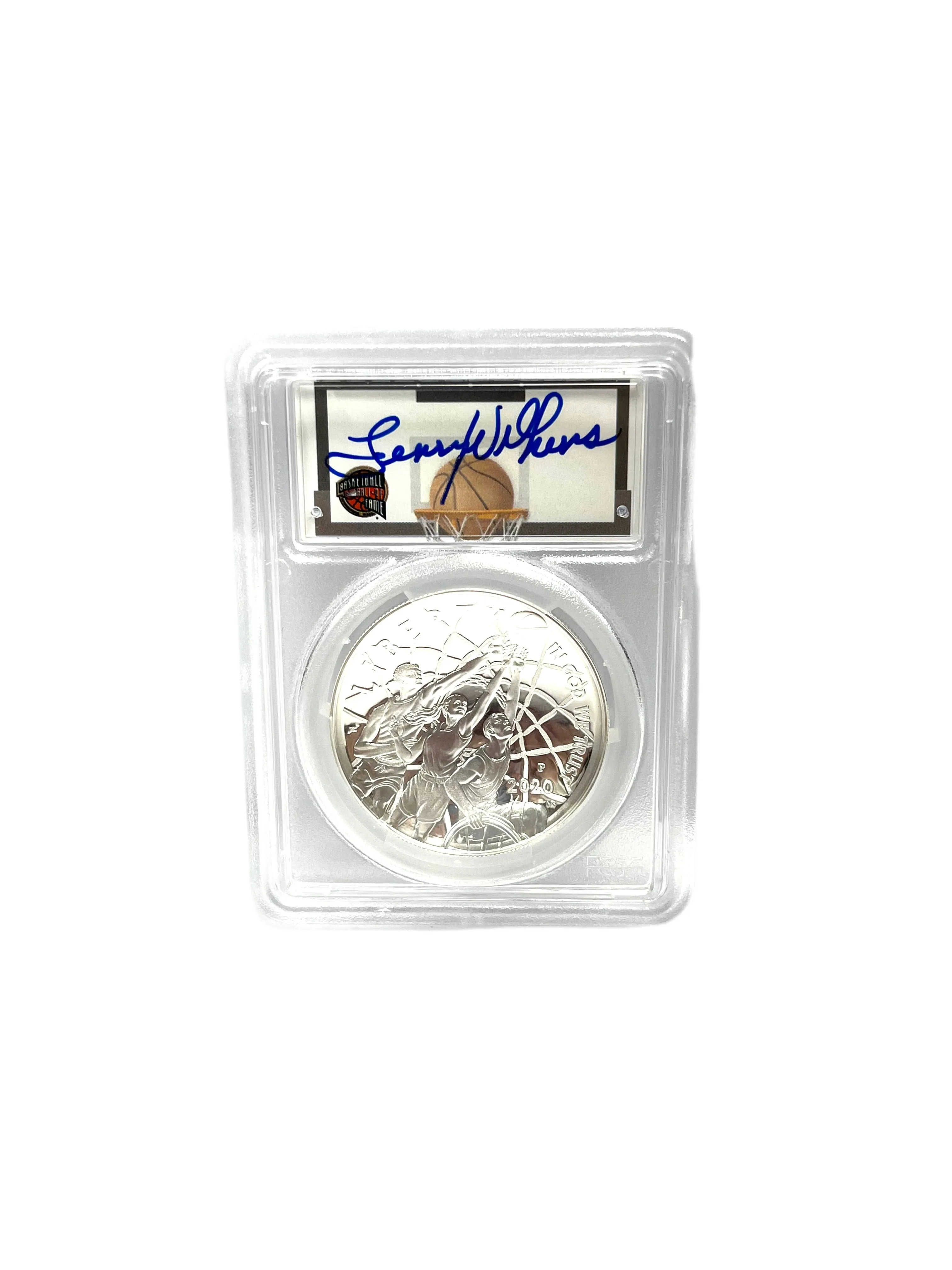2020-P Basketball Hall of Fame Silver Proof $1 PCGS PR70DCAM Signed by Lenny Wilkens