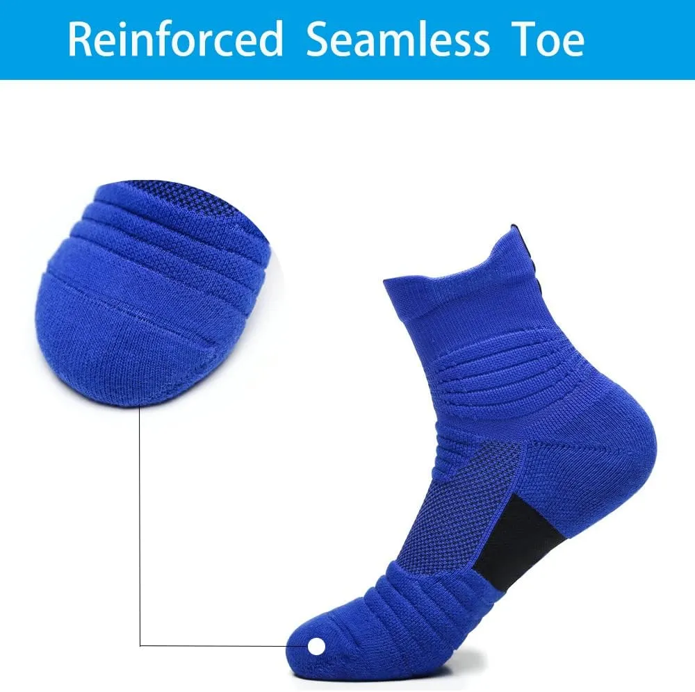 3 Pack Compression Basketball Socks Performance Cushioned Athletic Crew Socks Sports Running Cycling Socks