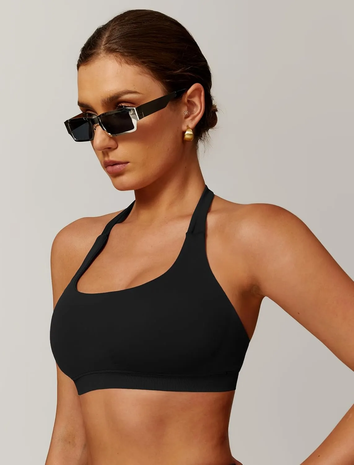 ABOCIW Workout Sets for Women Seamless Scunch Butt Lifting Impact Leggings Halter Sports Bra 2 Piece Gym Outfits