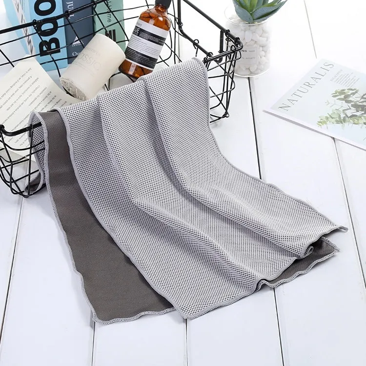 Absorbent Polyester Quick-drying Breathable Cold-skinned Fitness Sports Portable Towel, Package:30x100 Clasp Cup(Grey)