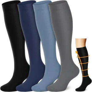 ACTINPUT Copper Compression Socks Men Women Circulation 4 Pairs-Best Support for Nurses,Running,Cycling