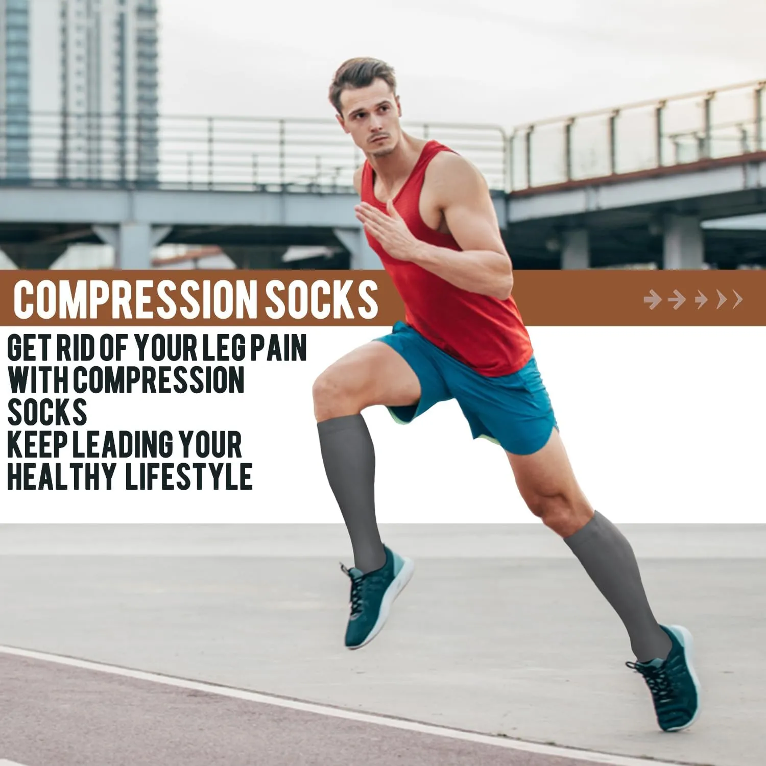ACTINPUT Copper Compression Socks Men Women Circulation 4 Pairs-Best Support for Nurses,Running,Cycling