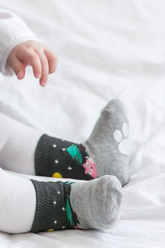 Animal story - Grey Zoo Socks