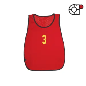ARORA MICROFIBER MESH SINGLE FOOTBALL BIBS SENIOR & JUNIOR SET (RED)