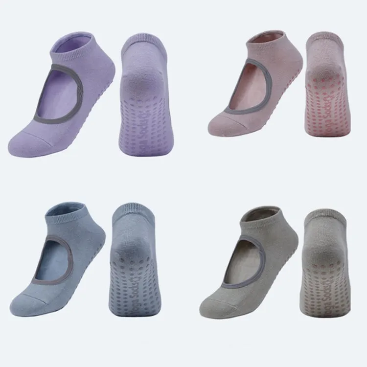 Backless Non-Slip Yoga Dance Socks Gym Indoor Floor Sports Socks, Size: 35-42(Light Blue)