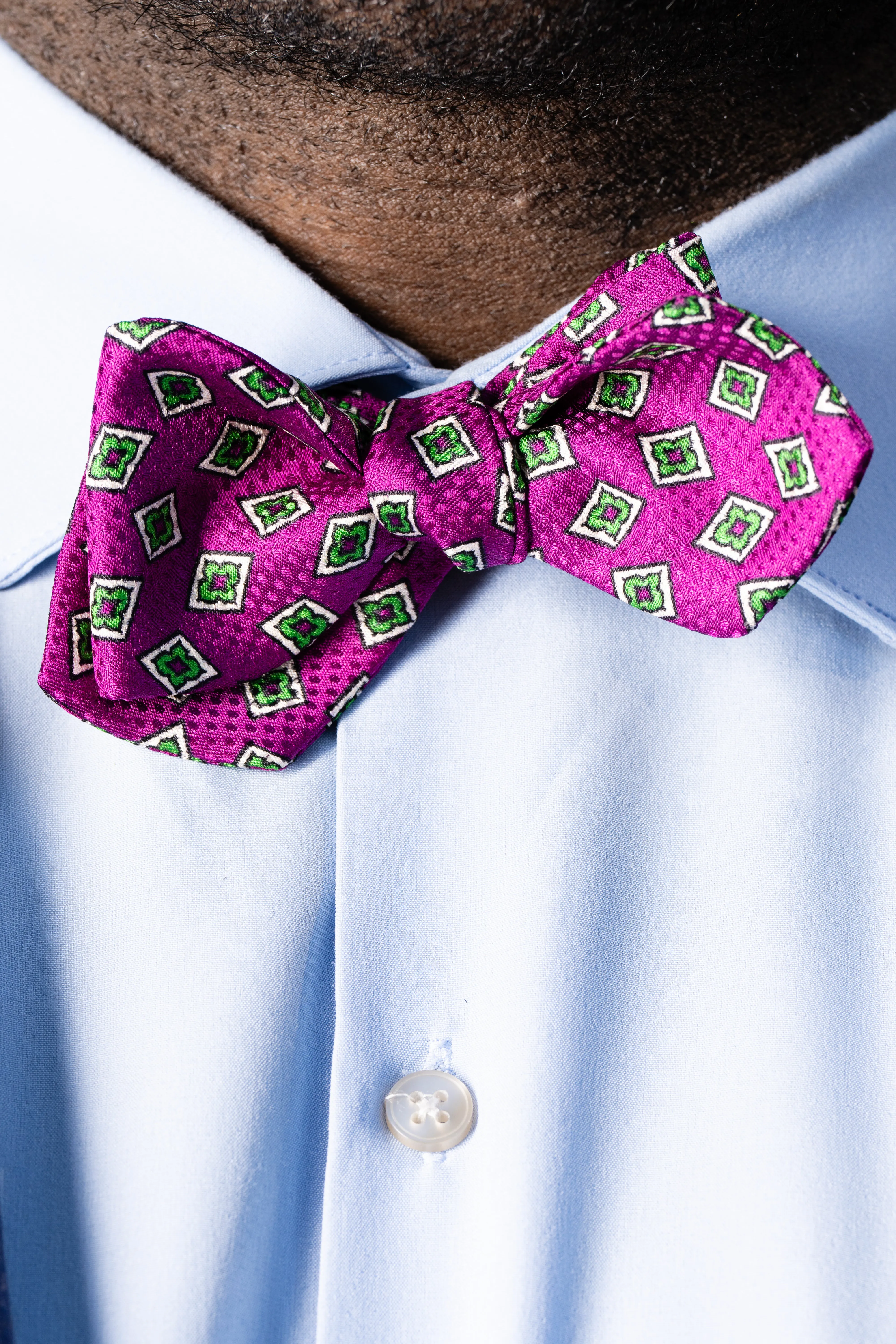 Begonia Purple & Diamond Jacquard Bow Tie