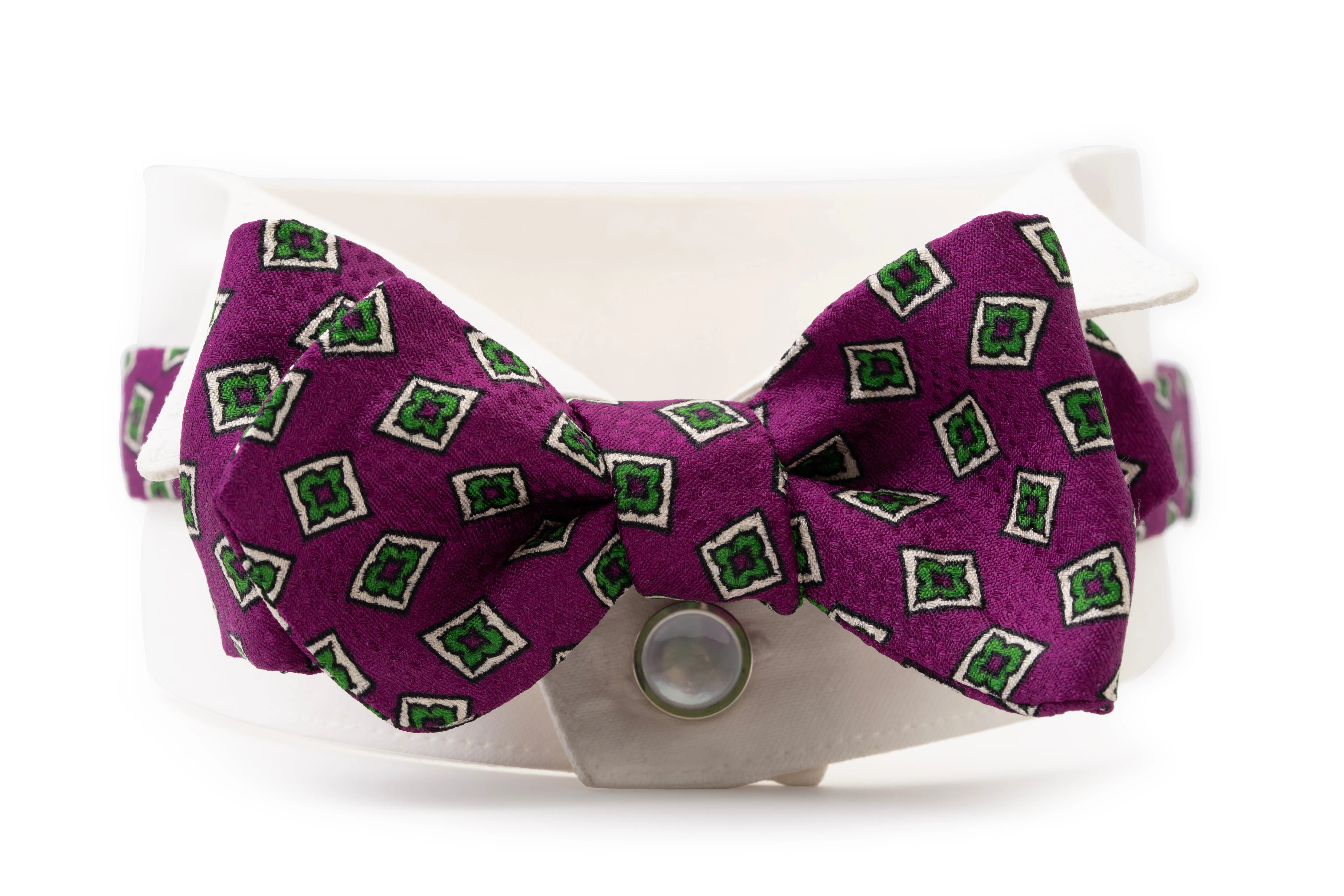 Begonia Purple & Diamond Jacquard Bow Tie