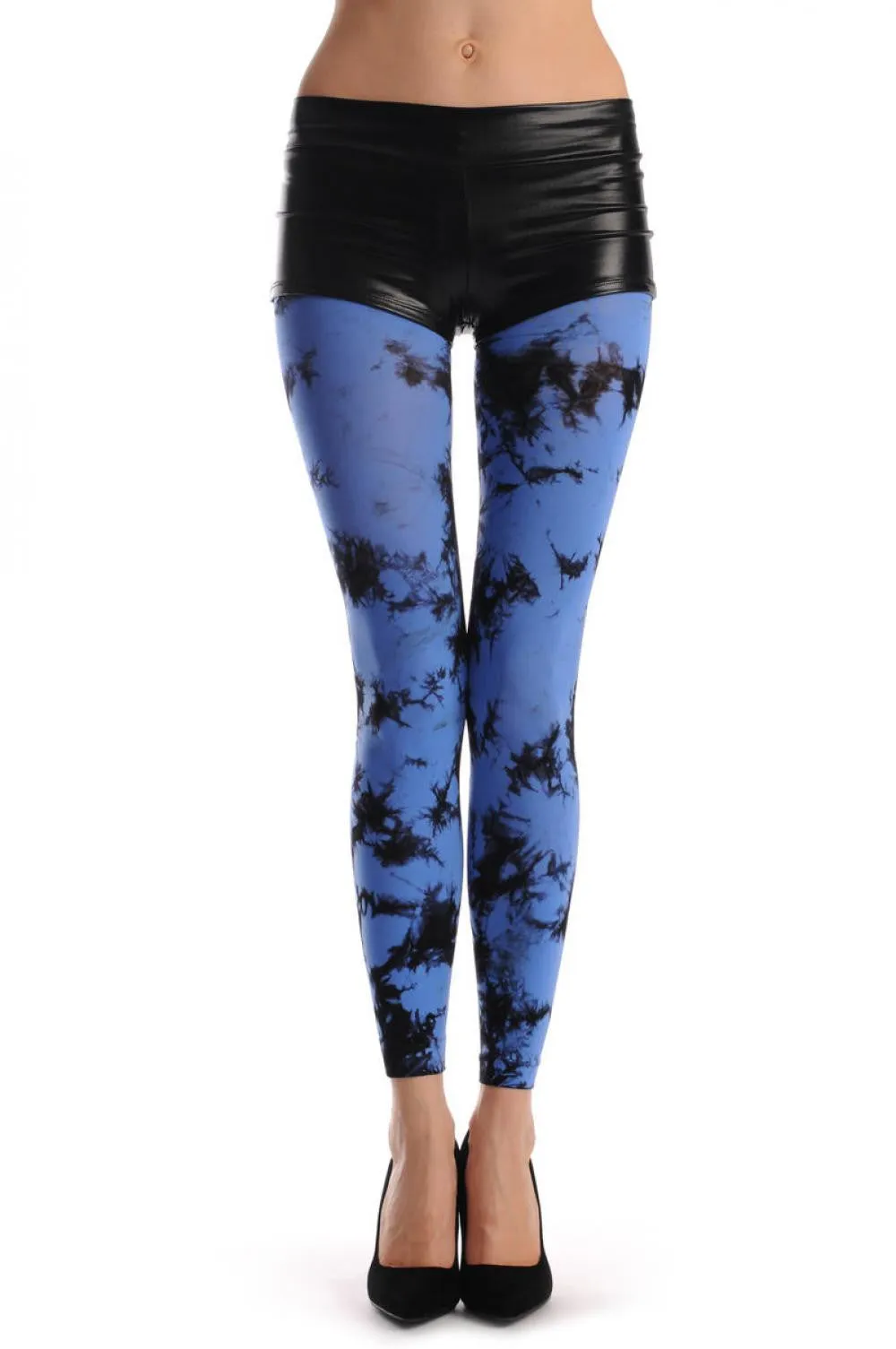 Black & Blue Colour Splash (Tie Dye) Footless
