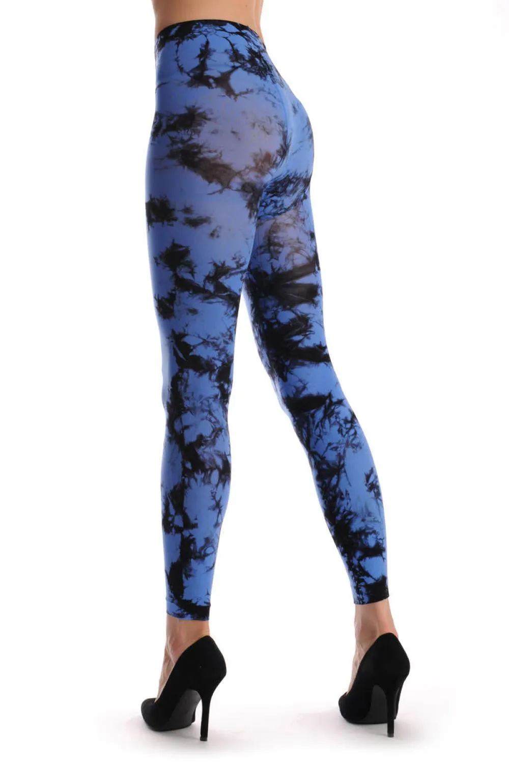 Black & Blue Colour Splash (Tie Dye) Footless