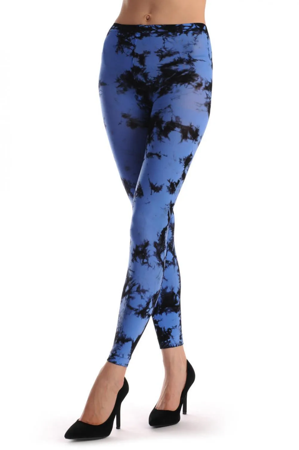 Black & Blue Colour Splash (Tie Dye) Footless