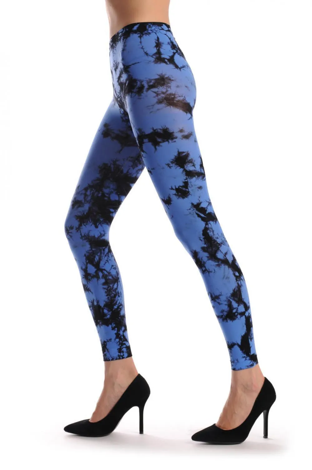 Black & Blue Colour Splash (Tie Dye) Footless