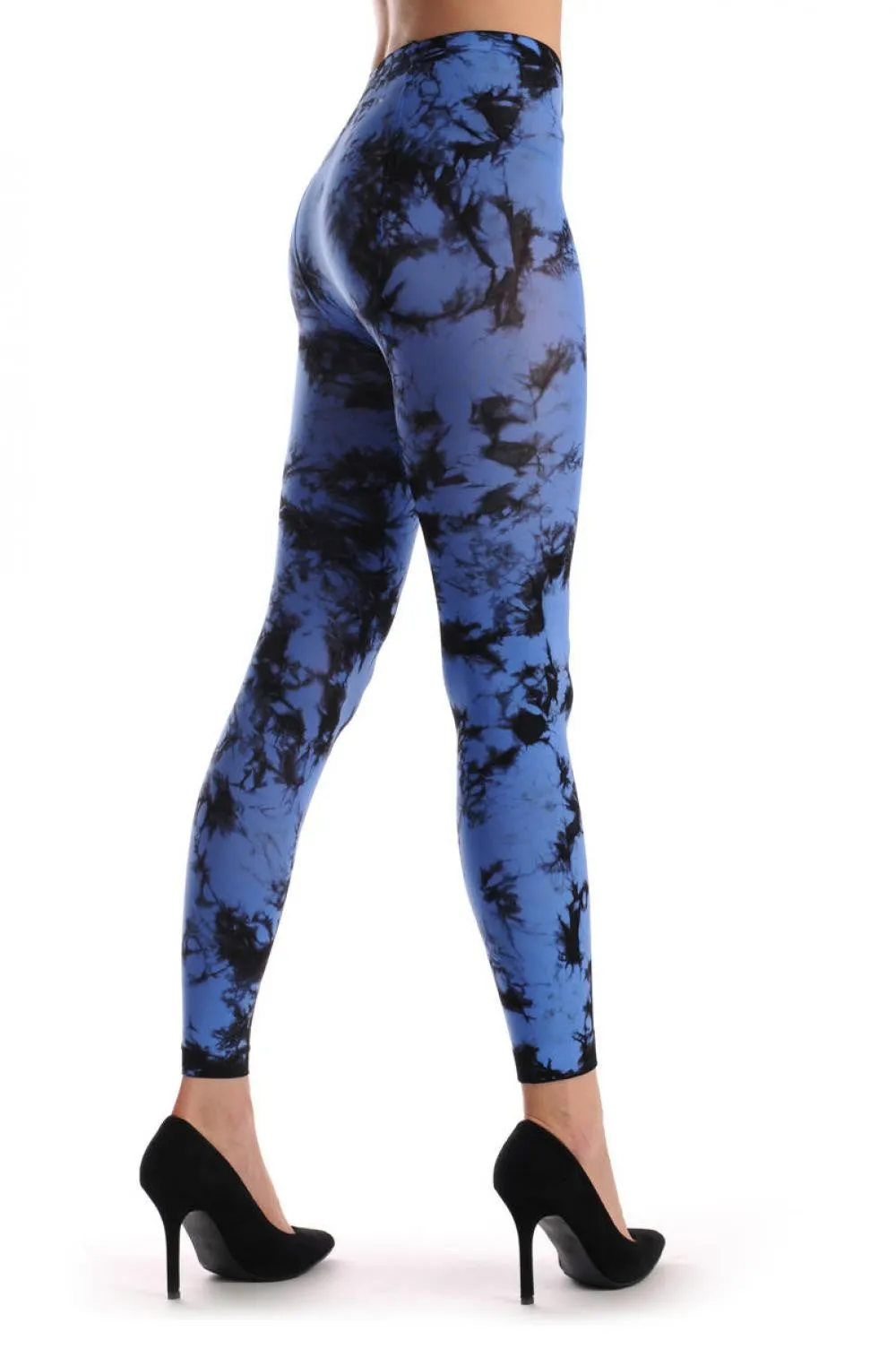 Black & Blue Colour Splash (Tie Dye) Footless