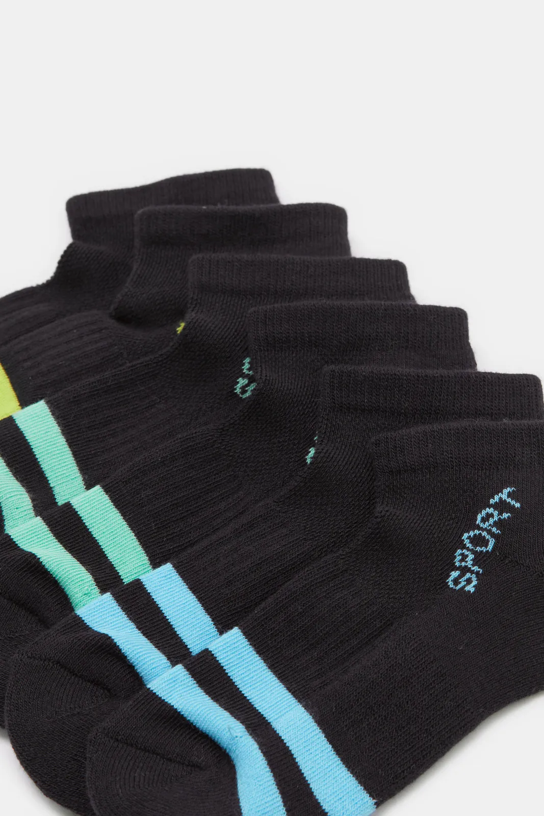 Black Pack Of 3 Ankle Length Sports Mesh Socks