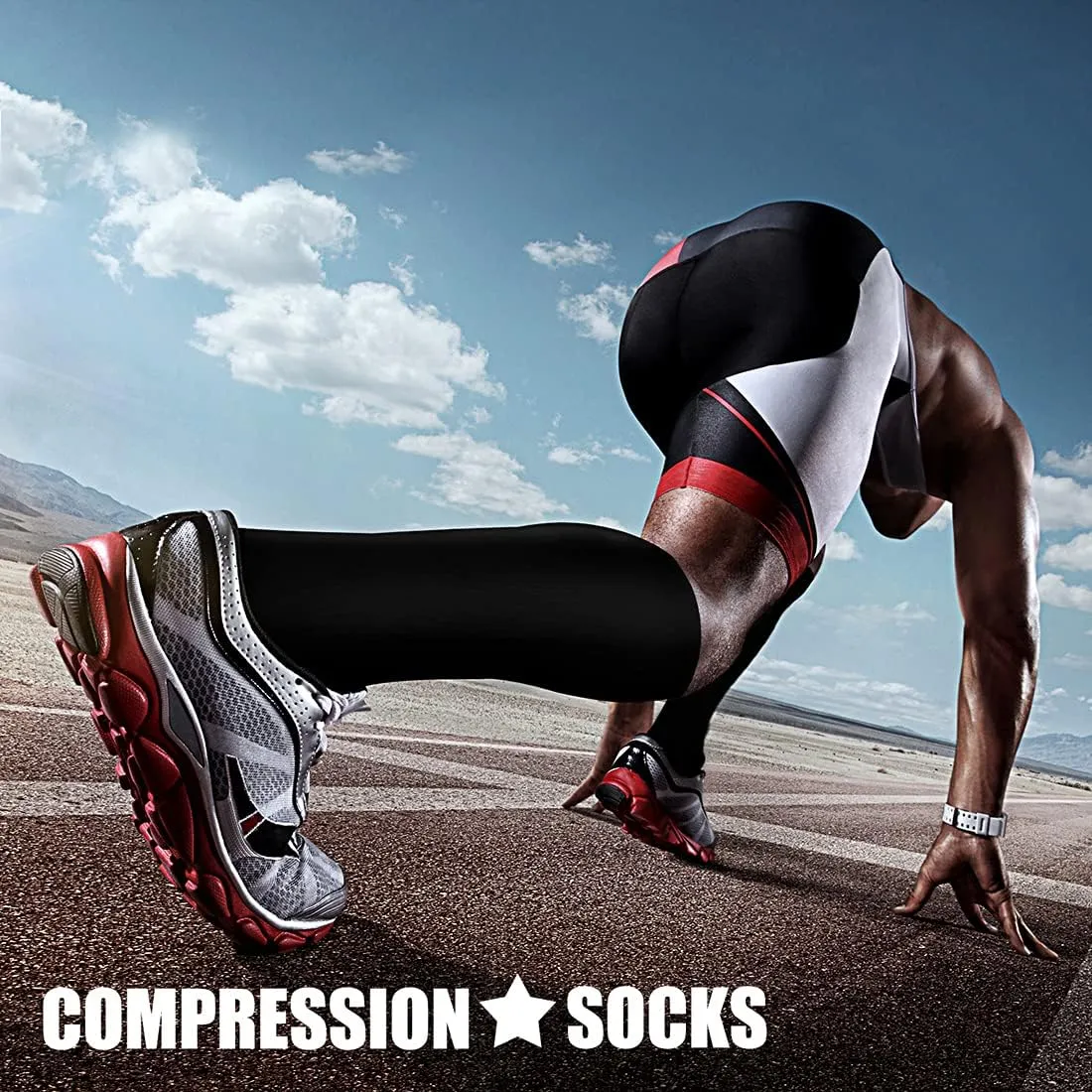 CHARMKING Compression Socks for Women and Men Circulation 4 Pairs 15-20 mmHg Best Support for Athletic Running Cycling