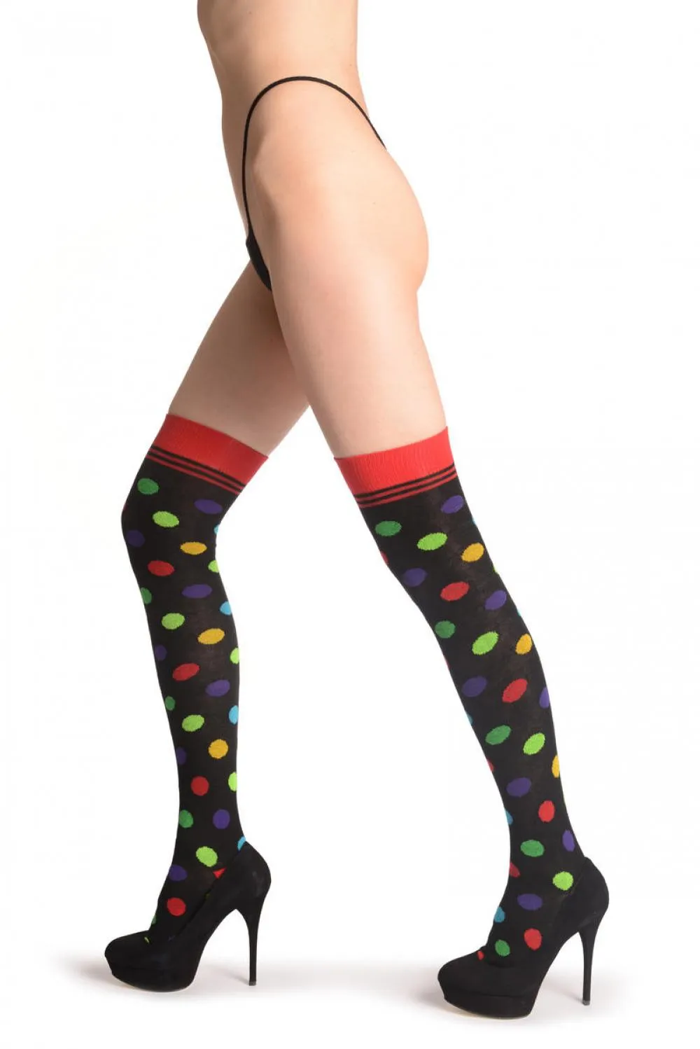 Colourful Polka Dot On Black