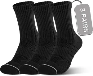 CONRAN KREMIX Running Socks Mens Crew Socks 3 Pairs Cushioned Athletic
