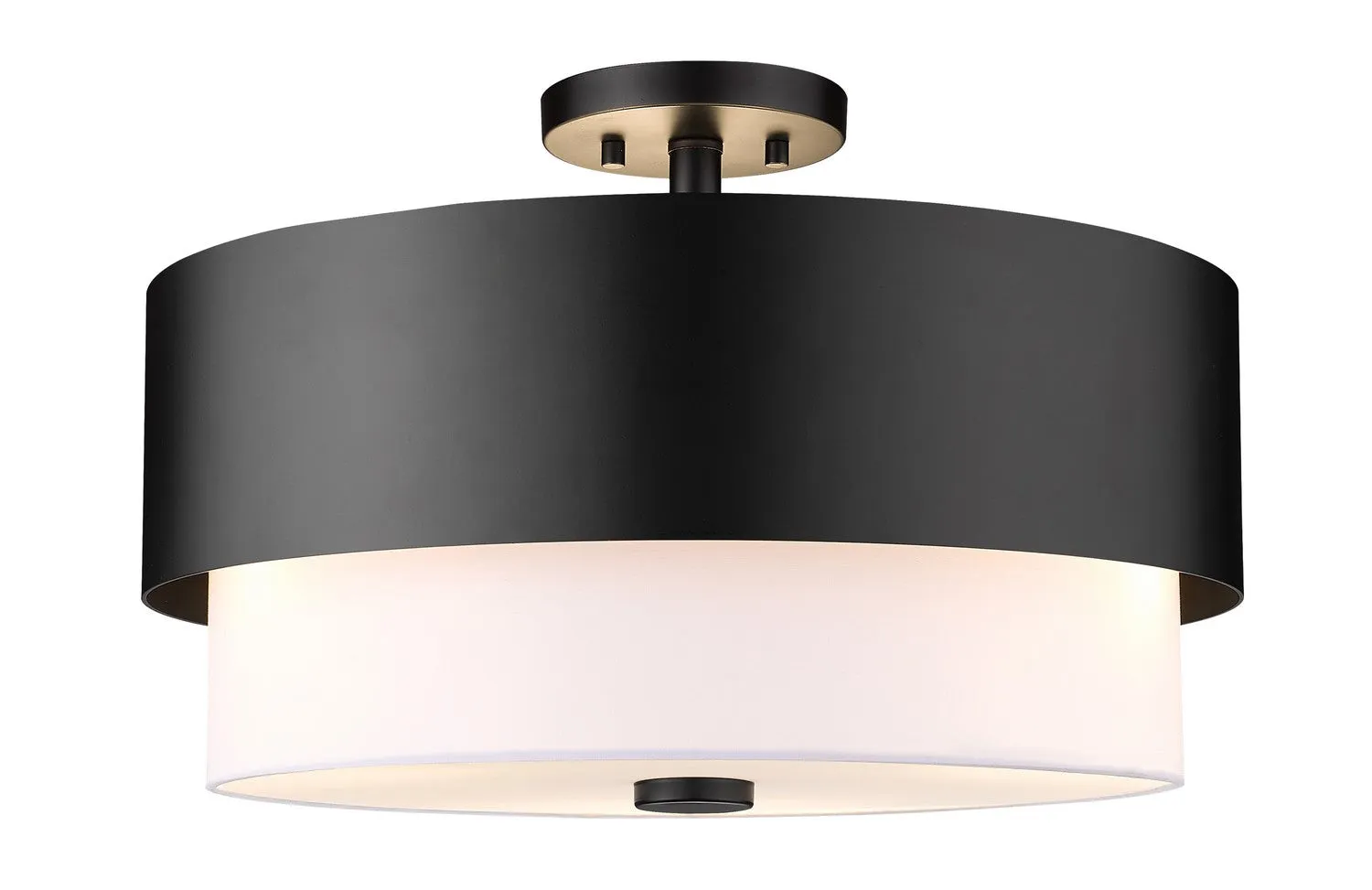Counterpoint Three Light Semi Flush Mount in Matte Black