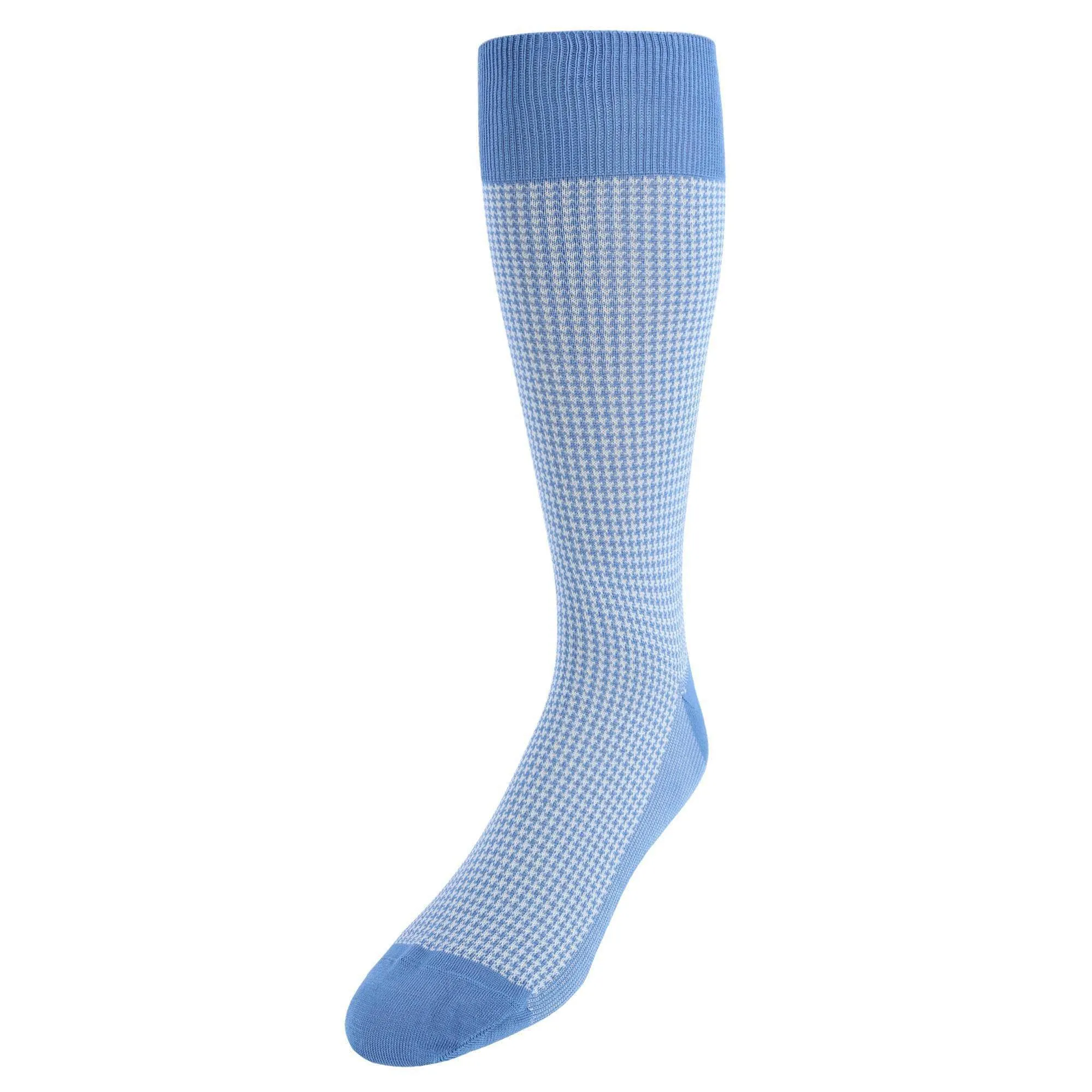 Doyle Houndstooth Design Mercerized Cotton Mid-Calf Socks