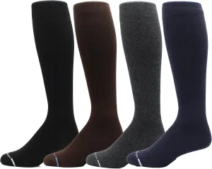Dr. Motion 4 Pairs Men's Athletic Traveler Graduated Compression Knee High Socks