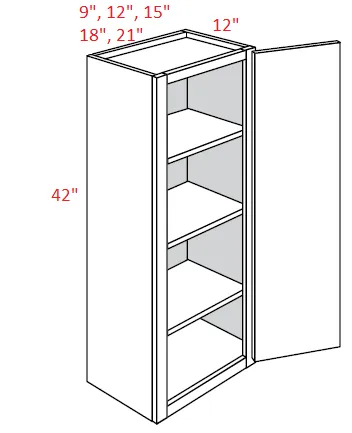 EB10-2142 Elegant White Assembled 21x42 Wall Cabinet