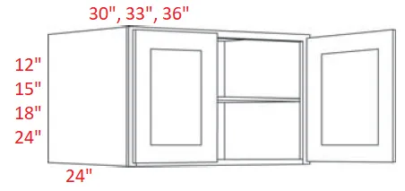 EB22-3318X24 Elegant Dove Assembled 33x18x24 Wall Cabinet