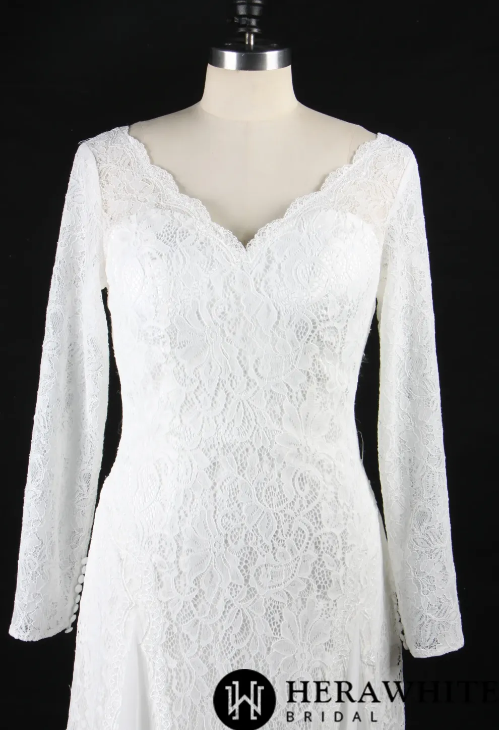 Elegant Illusion Long Sleeve Lace Wedding Dress