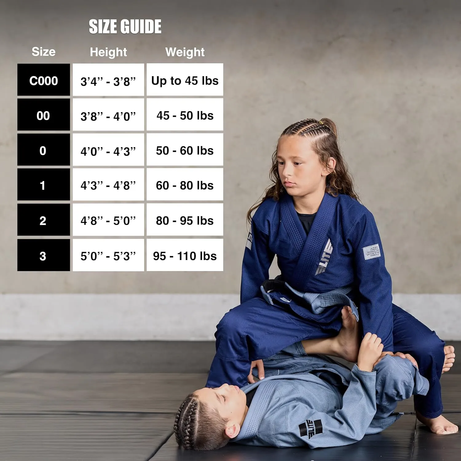 Elite Sports IBJJF Ultra Light BJJ Brazilian Jiu Jitsu Gi for Kids with Preshrunk Fabric and Free Belt