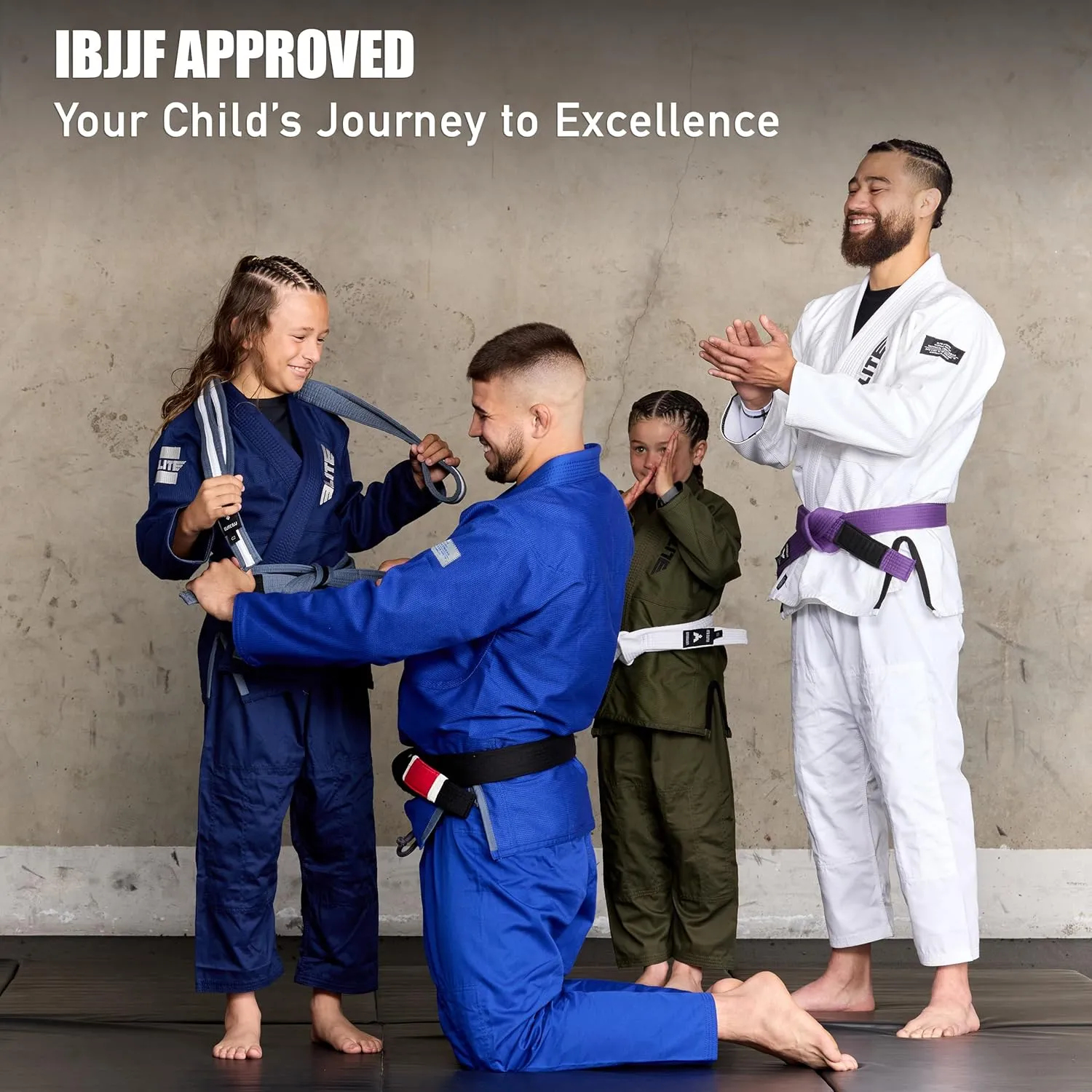 Elite Sports IBJJF Ultra Light BJJ Brazilian Jiu Jitsu Gi for Kids with Preshrunk Fabric and Free Belt