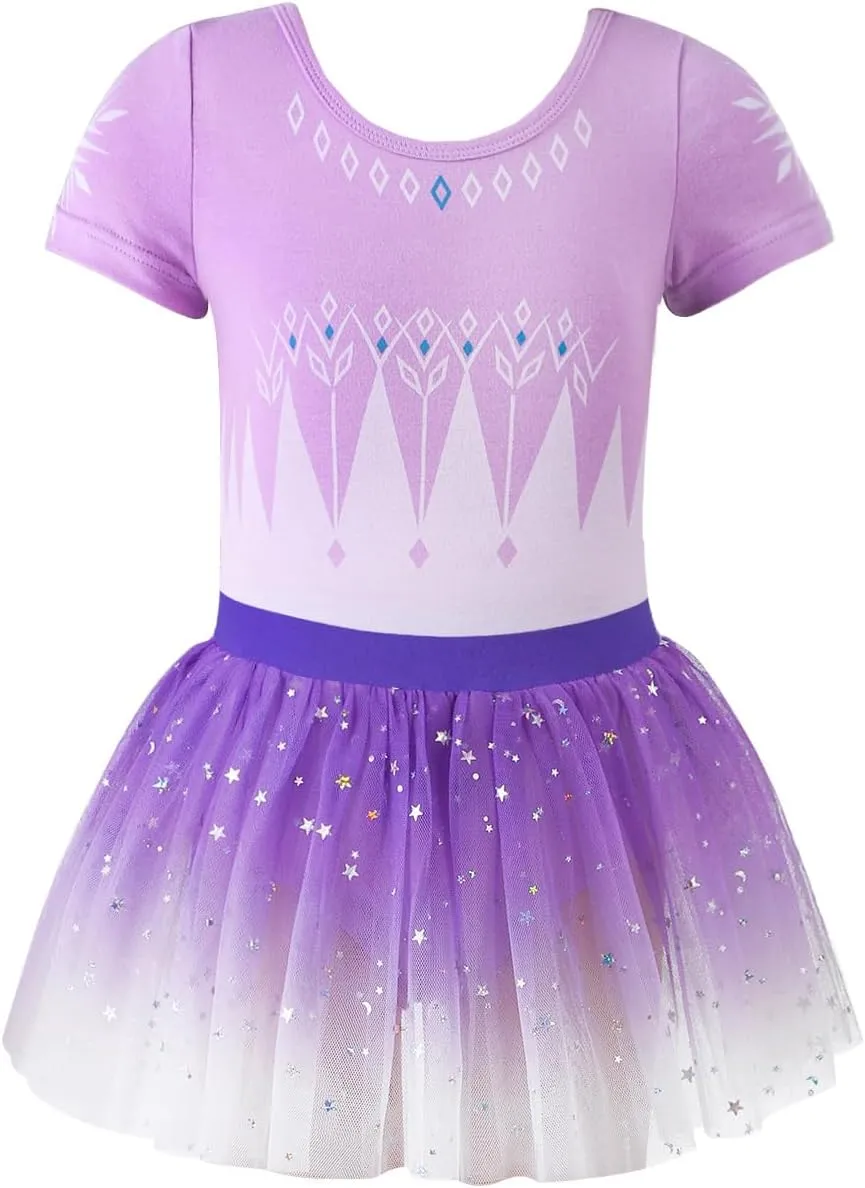 EQSJIU Unicorn Ballet Leotards with Tutu for Girls Toddlers Dance Cotton Tulle Skirts Dress