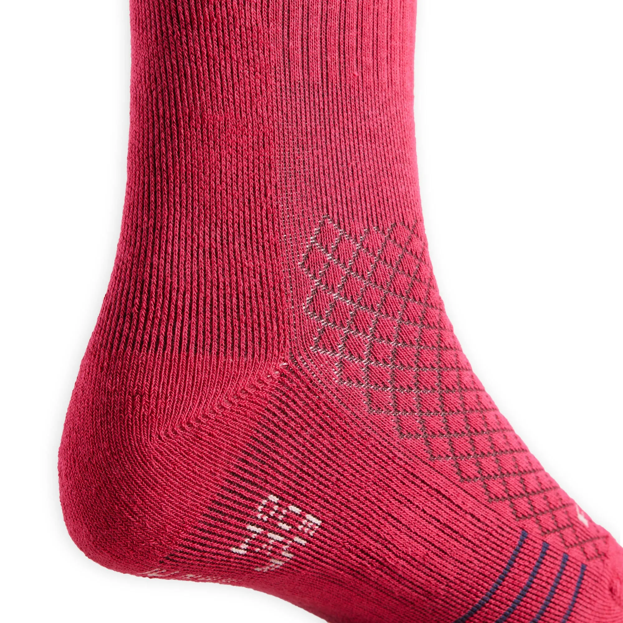 Fouganza children's riding knee socks with Sks 500 Graph print, red-black