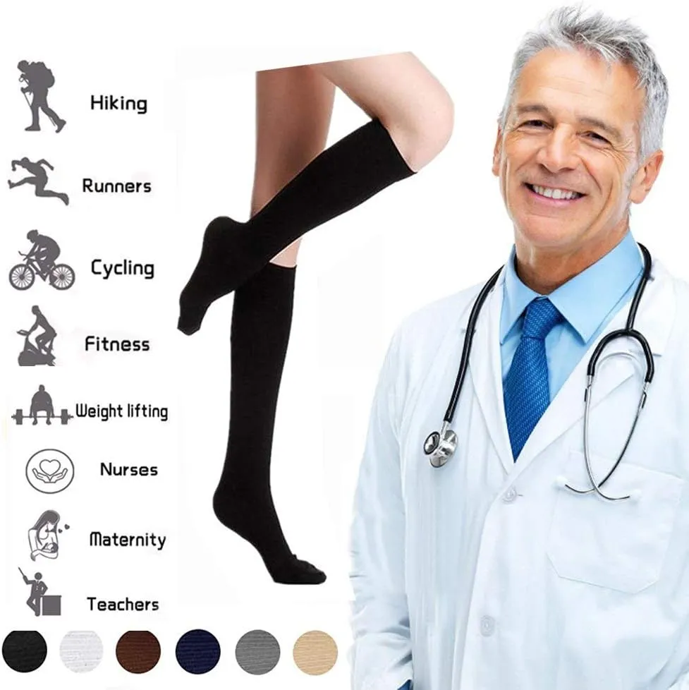 Graduated Copper Compression Socks for Men & Women Circulation 8 Pairs 15-20mmHg - Best for Running Athletic Cycling