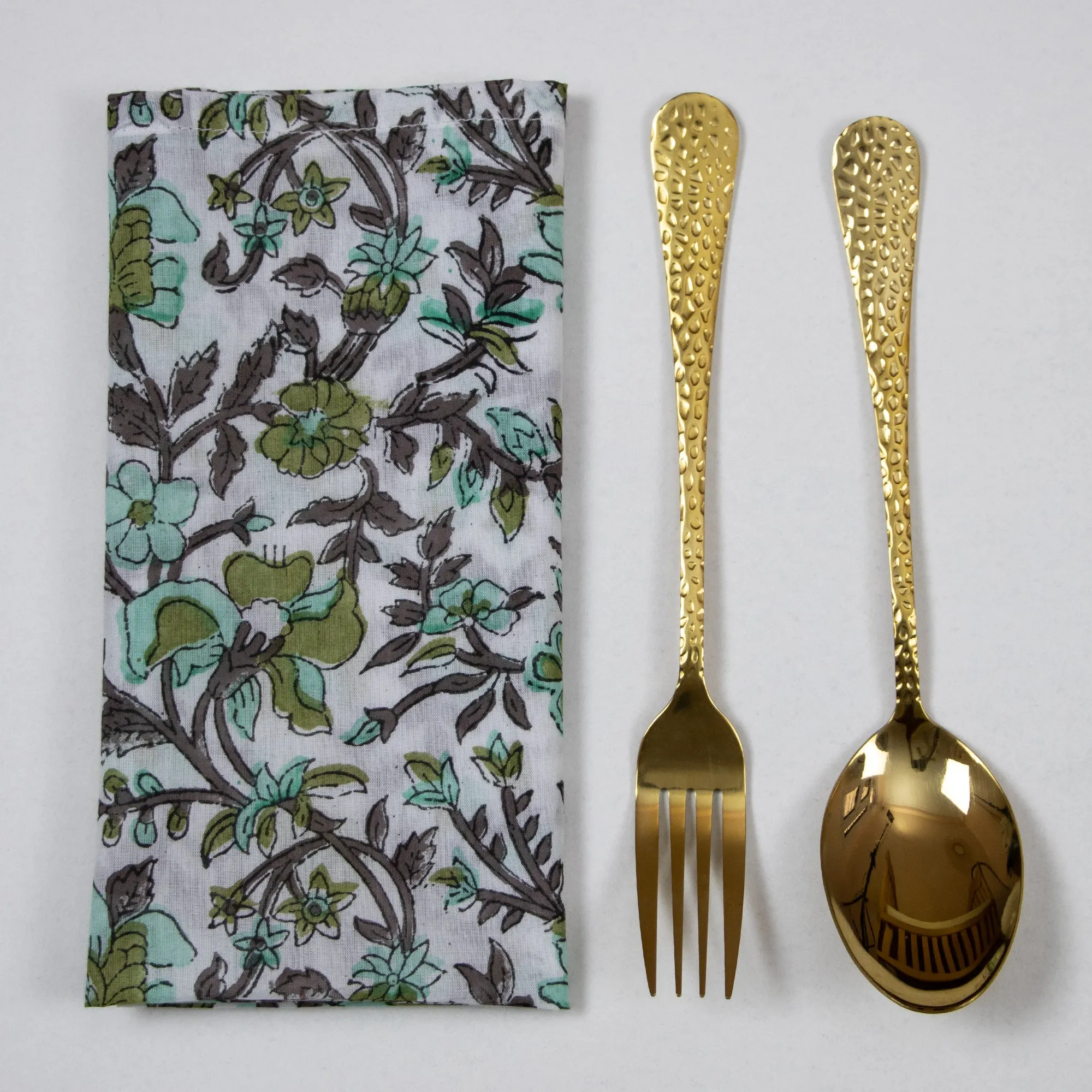 Handmade Multicolor Flower Print Cotton Napkins