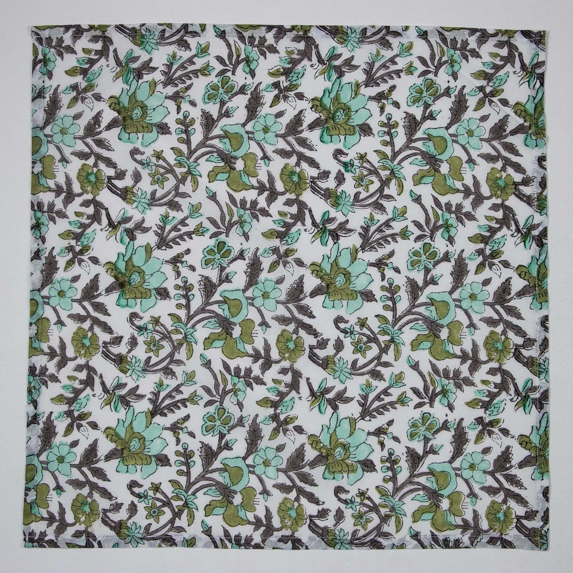 Handmade Multicolor Flower Print Cotton Napkins