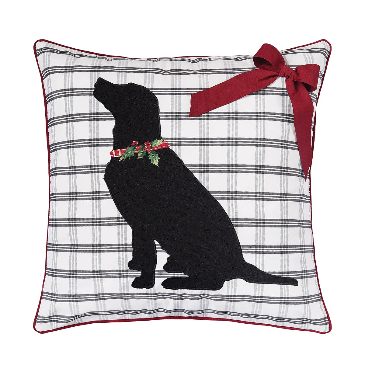 Holiday Black Lab Indoor Outdoor Pillow