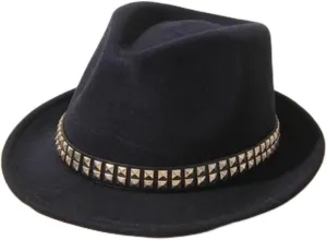 Jazz Hats Retro Rivets Bowler Hat Jazz Cap Stage Cap for Women and Men