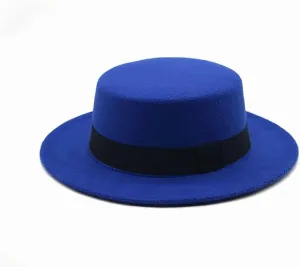 Jazz Hats Vintage Flat Top Bowler Hat Men and Women Gentleman Hat for Women and Men
