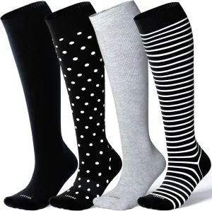 LEVSOX Viscose for Bamboo Compression Socks for Women&Men 20-30 mmHg Knee High Cute Support Socks for Nurses Pregnacy Travel