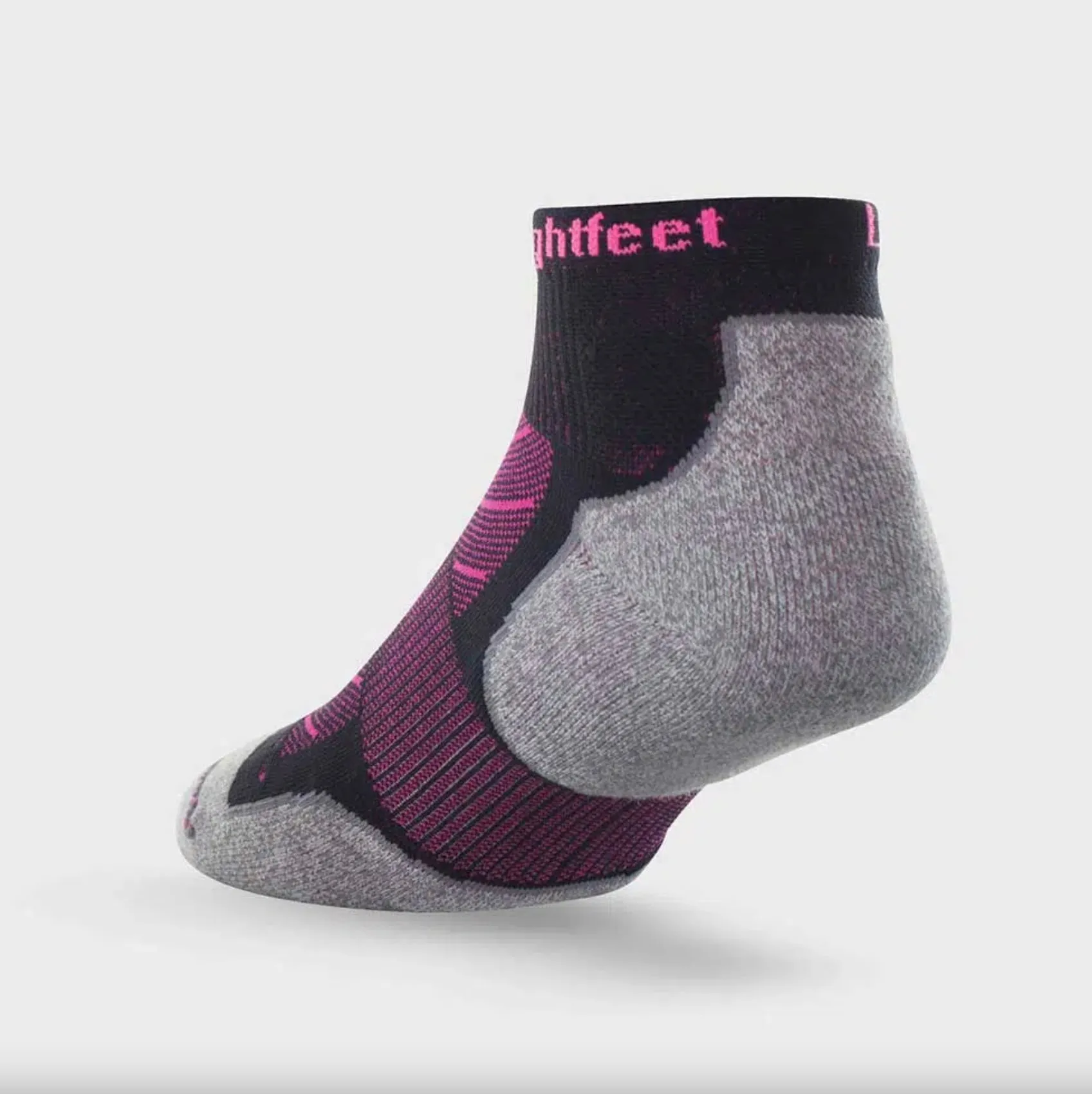 Lightfeet Evolution Mini-Crew - Black Fluro Pink