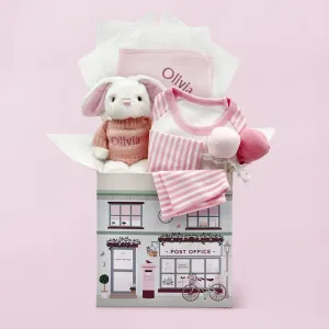 Little Bunny Snuggle Hamper, Pink