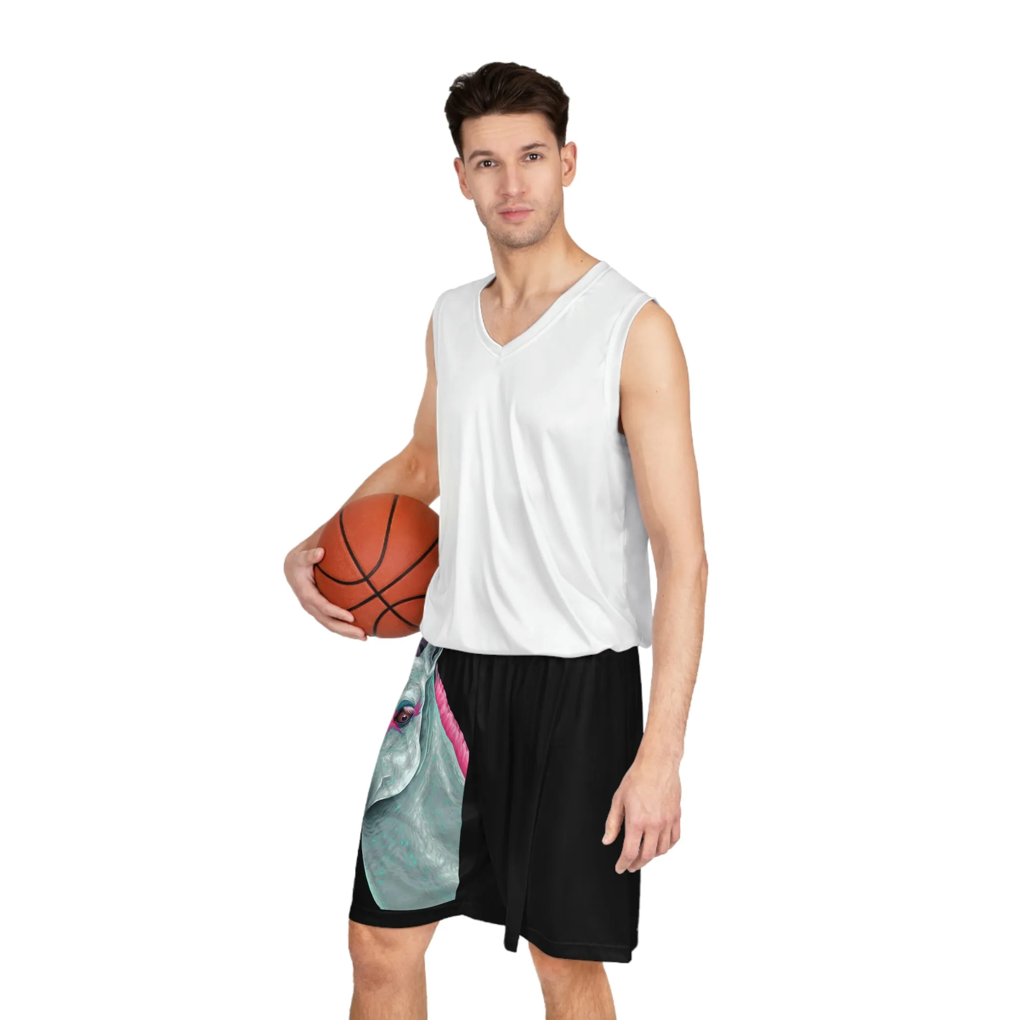 Makeup Horse POD Basketball Shorts (AOP)