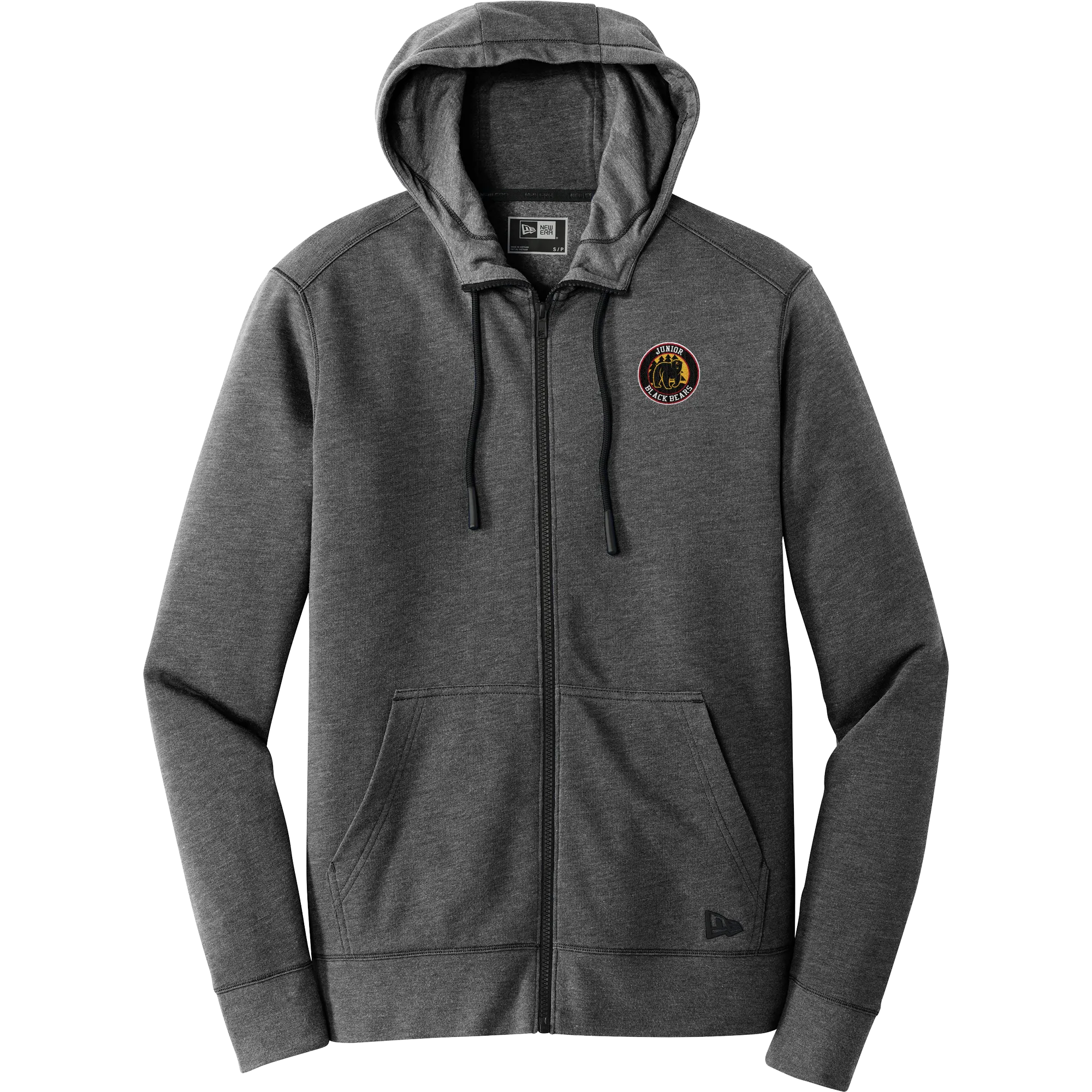 MD Jr. Black Bears New Era Tri-Blend Fleece Full-Zip Hoodie