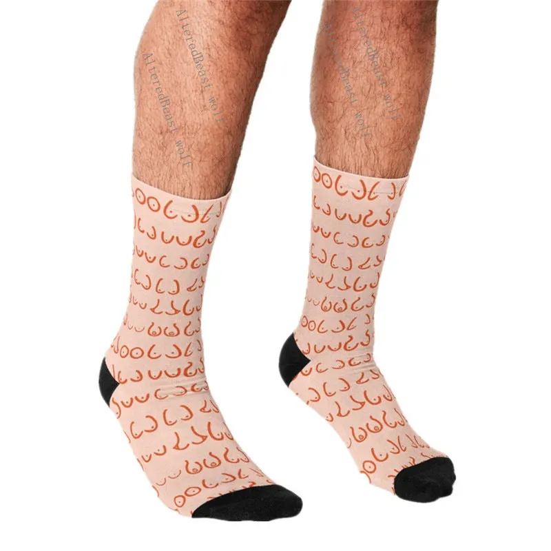 Men's Cartoon Unique Europe And America Cross Border Athletic Socks Digital Printing Lovers' Socks